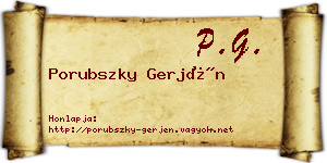 Porubszky Gerjén névjegykártya
